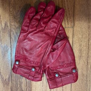 Harley-Davidson red leather gloves. Size S